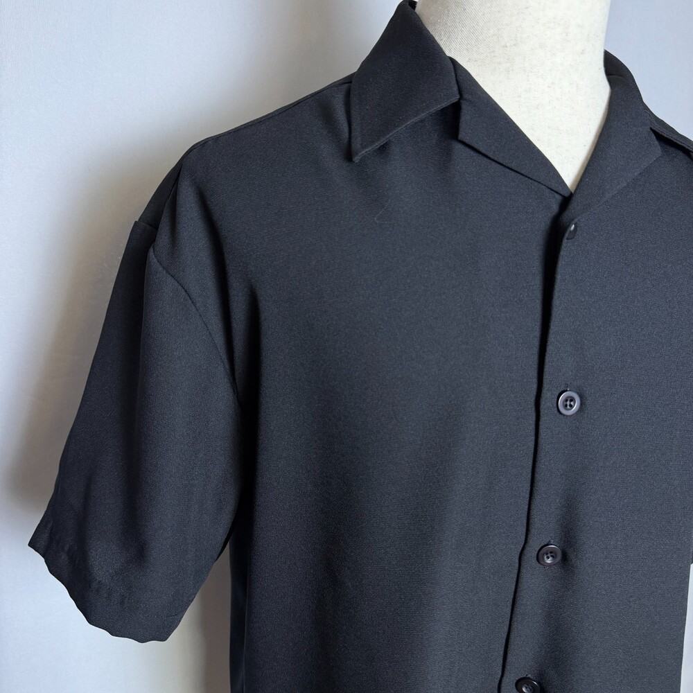 Ralph Lauren Casual Short Sleeve Camp Shirt Sz M Black White Pony Cuban Collar - Picture 3 of 13